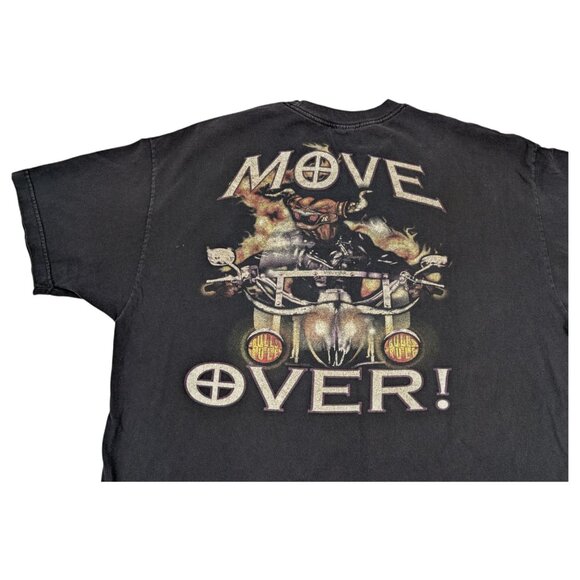 Vintage Wrangler "Move Over" Bulls Rule Biker T Shirt Size‎ 2XL - Picture 3 of 9